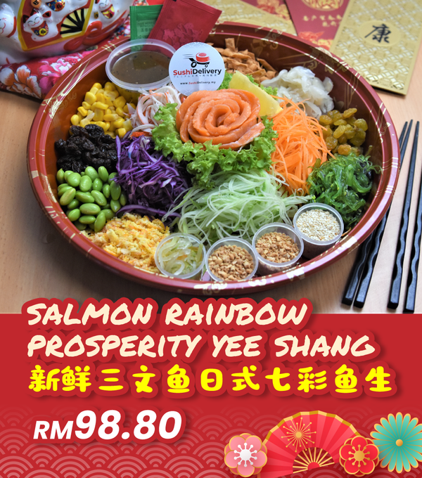 Salmon Rainbow Prosperity Yee Shang 新鲜三文鱼日式七彩鱼生